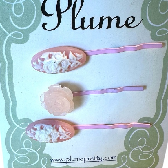 Spring Pink Floral Cameo Hair Pins Girls Clips Statement Accessories Barrett’s - Picture 7 of 8